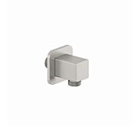 Coude de raccordement mural Kludi A-QA 65548N5-00 à bord souple, acier inoxydable nickel brossé PVD