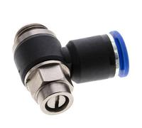 Coude de sortie de compteur du silencieux Flow Control 12 mm - G3/8'' Laiton/PA 66 Vis à fente