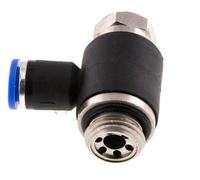 Coude de sortie de compteur pour silencieux 8 mm - G3/8'' laiton/PA 66 Vis fendue