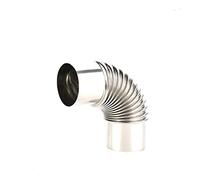 Coude de tuyau en acier inoxydable - Coude de chauffage à 90° - Pour poêle - Diamètre : 60 mm, 70 mm, 80 mm - Résistant à la chaleur - Pour poêles, tuyau de cheminée - Argenté