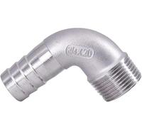 Coude de tuyau mâle BSP en acier inoxydable 304, raccord de tuyau à 90 degrés for les installations de plomberie, de conduite d'eau et de tuyaux(1 BSP To 20mm)
