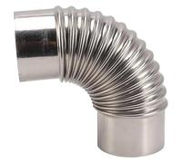 Coude de tuyau poêle, 1 pièce, 90 degrés, for cheminée, camping, extérieur, accessoires à bois, tube four en acier inoxydable, rallonge, adaptateur conduit fumée(180mm)