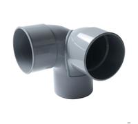 coude pvc double - mâle / femelle - 87 degrés30 - equerre - diamètre 100 mm - nicoll cet8