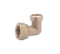 Coude en laiton avec écrou libre mâle - femelle 1/2 | Connexion rotative idéale pour l'eau potable et les systèmes de chauffage | Haute résistance à la pression et à la température | QUICK PLOMBERIE