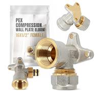 Coude en PEX avec rondelle murale - 16 x 1/2" IG - Chauffage d'eau - Pièce en V - Raccord à vis - Plaque murale de compression - Coude - Raccordement de tuyauterie - Systèmes de chauffage sanitaire