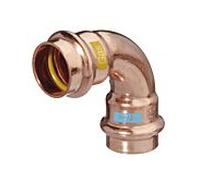 Coude en V HS AQUAGAS 42 x 42 mm 452004242 Cuivre, 90 degrés, I/I, serti, pour gaz et eau