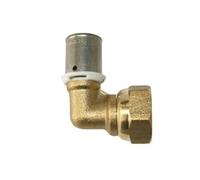 Somatherm Coude femelle PER à sertir Fixoconnect – 16 mm x 20/27 (3/4") – écrou tournant