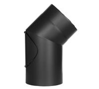 Coude fixe 15° - double paroi - avec trappe d’entretien - noir - Tecnovis TEC-Protect 130mm
