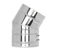 Coude fixe 30° inox - double paroi - TEC-DW-Classic 130mm