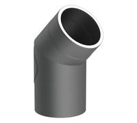 Coude fixe 45° - double paroi - avec trappe d’entretien - gris - Tecnovis TEC-Protect 130mm