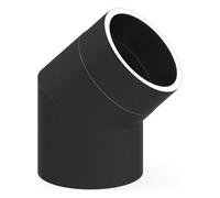 Coude fixe 45° - double paroi- noir - Tecnovis TEC-Protect 130 mm