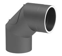 Coude fixe 90° - double paroi - avec trappe d’entretien - gris - Tecnovis TEC-Protect 130mm