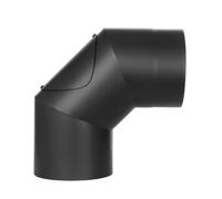 Coude fixe 90° - double paroi - avec trappe d’entretien - noir - Tecnovis TEC-Protect 130mm