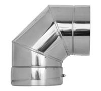 Coude fixe 90° inox - double paroi - TEC-DW-STANDARD 180 mm
