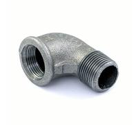 Coude fonte 90° mâle / femelle - filetage 40/49 noir CODITAL