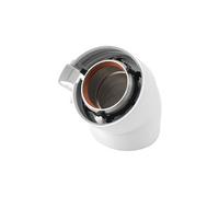 Coude gaz alu/pvc 45 blanc 80/125 la piece