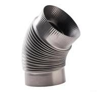 Coude haut pour température 45° 125 mm pour tuyau de poêle haute pour | Acier inoxydable 304, excellente étanchéité, débit d'échappement lisse, 135 mm de diamètre, résistant à la rouille