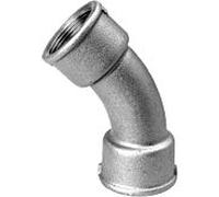 Coude Hermann Schmidt Temperguss DN 32, 2000 2000 /4" 45°, filetage intérieur, zingué