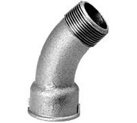 Coude Hermann Schmidt Temperguss DN 40, 2000 2000 /2" 45°, filetage interne/externe, zingué