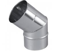 Coude inox à 45° - simple paroi - secteurs lisses - diamètre 125 mm TEN