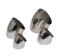 Coude Inox Echappement Raccords de tuyaux universels en acier inoxydable à 45 degrés, 2 pièces, coudes, raccord soudage(OD 70MM-1.2MM)