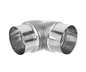 Coude Inox pour Cheminée Poêle à Bois, Conduit Fumée Acier Argenté | Tubage Poele A Bois, Acheminement Flexible, Installation Facile, Surface Lisse sans Bavures, pour Raccords et Foyers