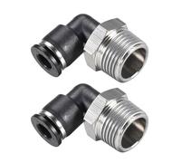 Coude mâle SOURCING MAP Connexion à Pression Tube Raccord Mâle Coude 6mm Tube OD x 3/8 NPT Filetage Pneumatique Raccord 2Pcs