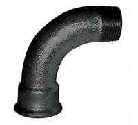 Coude malléable 90 degré, 26x34, mâle femelle noir grand rayon