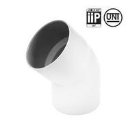 Coude PVC 45° pour évacuation - FIRSTPLAST - Blanc - Diamètre 80 mm - Matière PVC - Connexion mâle/femelle 80 mm