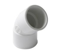 coude pvc - femelle / femelle - 45 degrés - diamètre 40 mm - nicoll ch44b - blanc