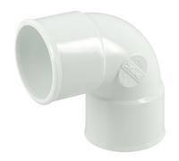 coude pvc - femelle / femelle - 87 degrés30 - diamètre 40 mm - nicoll ch88b - blanc
