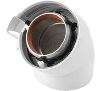 Coude ubbink gaz alu/pvc 45 blanc 80/125 la piece Noir G