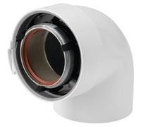 Coude ubbink gaz alu/pvc 90 blanc 80/125 Noir G