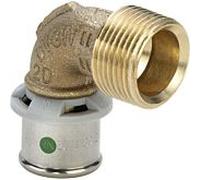 Coude Viega Sanfix-P 566265 25 mm x R 3/4, 90°, avec SC-Contur, polygone, bronze