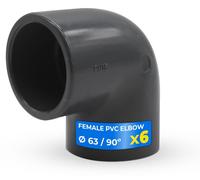 Coudes en PVC-U à 90°, 6 pièces, diamètre 63 mm, résistants aux hautes températures