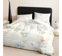Couette 160x200 Edredon Couette Ete Duvet Edredon Duvet Édredon Couettes | Doux Confortable Polyester,Respirante Legere,4 Saisons Chaude Lavable,avec 2 Taies D'oreiller 50x75cm,Bleu Clair Vert