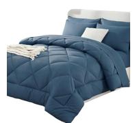 Couette 2 En 1 Easy Sleep with 2 Pillowcases,Easy Washing (Blue,200*200cm) | Soft Breathable Microfibre with Lightweight Fibre Filling,Machine-Washable,for Comfortable Year-Round Use