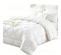 Couette 2 En 1 Easy Sleep with 2 Pillowcases,Easy Washing (White,135*200cm) | Soft Breathable Microfibre with Lightweight Fibre Filling,Machine-Washable,for Comfortable Year-Round Use