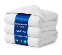 Couette 200x140 cm - edredon toutes saisons pour lit sans Housse Blanche en Microfibre Blanche en Microfibre 140 x 200 cm Oeko-Tex