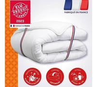 DODO Couette Champs de Lin chaude 450 g/m² 200 x 200 cm anti-acariens blanc