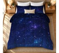 Couette 200x200 Hiver Chaude Sans Housse Réversible Galaxie L&T14 | Couette Imprimée 400 g/m², NéBuleuse Cosmique , Microfibre Douce Edredon Duvet et 2 Taies 65x65 cm, Lavable en Machine