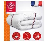 couette 220x240 cm dodo champs de lin - chaude - 450g/m² - couette 2 personnes -douce et chaude -anti-acariens antibactériens… Blanc G