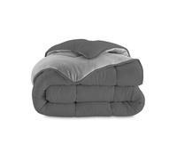 IDMARKET Couette 220x240 CM ZOE polaire biface gris clair et gris 400 gr