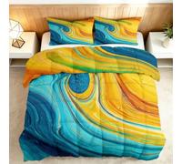 Couette 240x260cm Liquide Abstrait Coloré Couette sans Housse 4 Saisons, Couettes Imprimée Réversible Ultra Douce pour Enfant Adulte Chambre Decoration, Lavable Machine