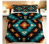Couette 4 Saisons 220x240cm Motifs Géométriques Abstraits Et Colorés Couette Imprimée Réversible Baumwolle sans Housse, Lavable en Machine, Couettes Légère Doux Chaude avec 2 Taies d'oreiller