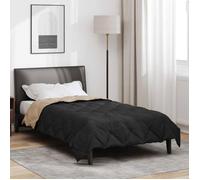 vidaXL Duvet complet toute l'année Noir et Taupe 200 x 135 cm