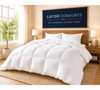Couette alternative en duvet pour grand lit - Insert de couette duveteux de qualité supérieure - Couette d'hiver en peluche toutes saisons - Couette respirante et rafraîchissante - Grand lit, blanc,