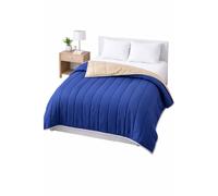 Couette Bicolore Bleu foncé / Taupe - Légère - 220x240 - 14032-2