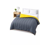 Couette Bicolore Gris foncé / Moutarde - Légère - 220x240 - 14032-5