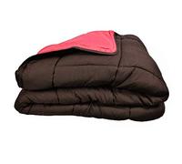 Couette bicolore Polyester Chocolat/Corail 160 x 220 cm - POYET MOTTE - Gamme CALGARY